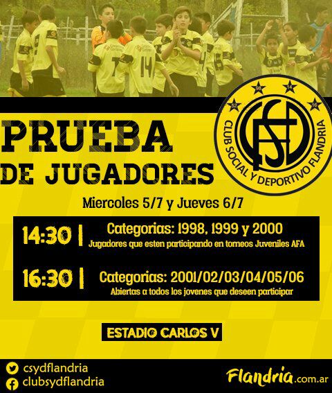 Pruebas de jugadores en el Club Flandria - [Noticias de Luján] -  Bisemanario El Civismo